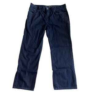Old Navy mens Dark Blue Jeans Straight Leg 34W 30L
